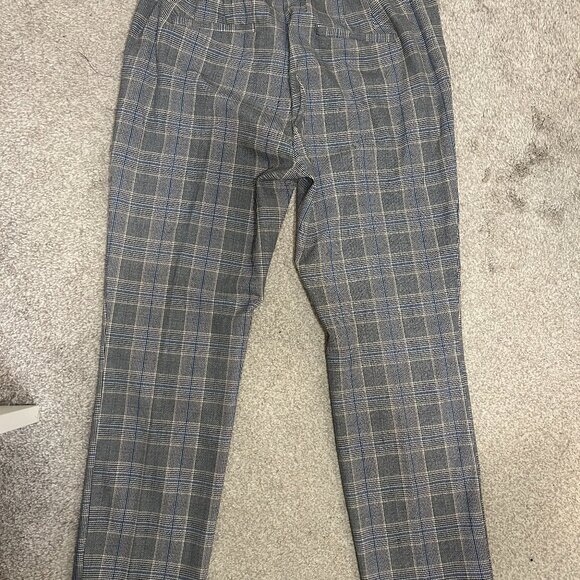 Zara Basic XL Grey Plaid Tapered Ankle Pants - Picture 7 of 7